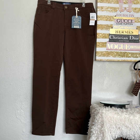 Democracy Plus Size Straight Leg Colored Jeans Chocolate Brown Size 16W - Picture 4 of 10